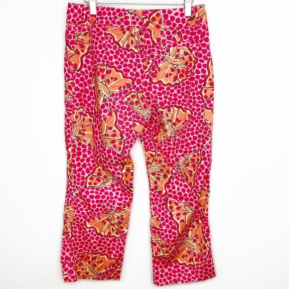 Vintage Lilly Pulitzer Butterfly Capri Pants Sz 4 - Picture 2 of 4